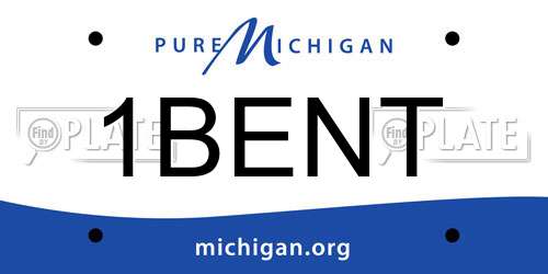 1BENT Michigan License Plate