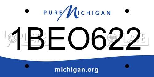 1BEO622 Michigan License Plate