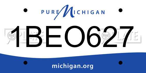 1BEO627 Michigan License Plate