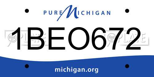 1BEO672 Michigan License Plate