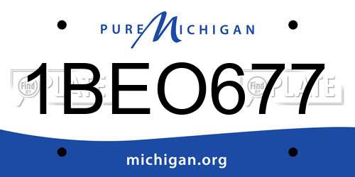 1BEO677 Michigan License Plate