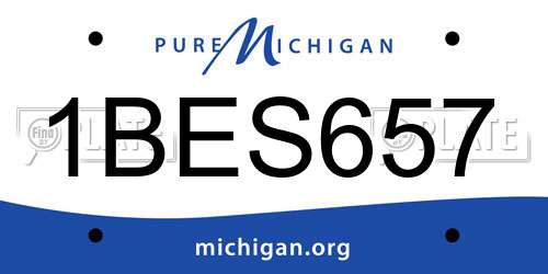 1BES657 Michigan License Plate