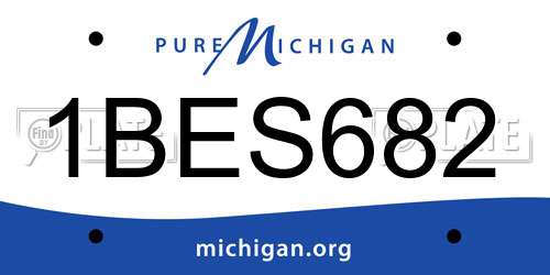1BES682 Michigan License Plate