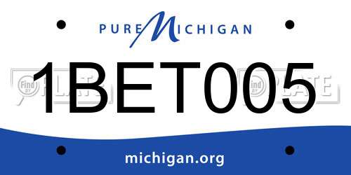 1BET005 Michigan License Plate