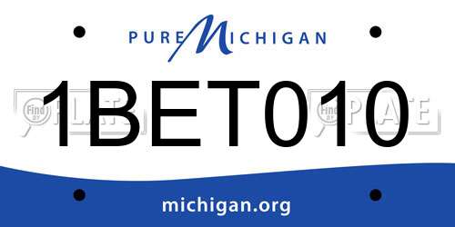 1BET010 Michigan License Plate