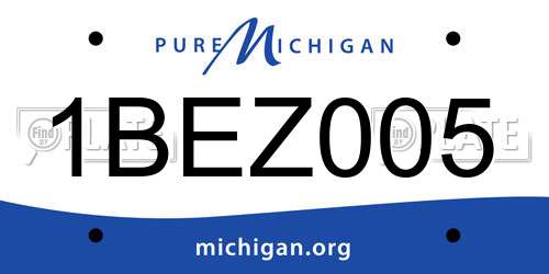 1BEZ005 Michigan License Plate