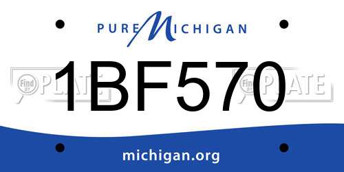 1BF570 Michigan License Plate