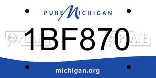 1BF870 Michigan License Plate