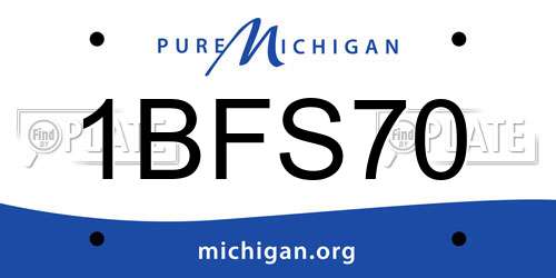 1BFS70 Michigan License Plate