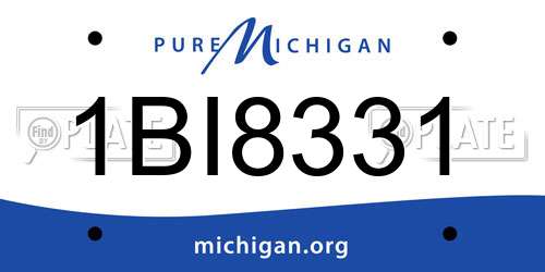 1BI8331 Michigan License Plate