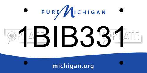 1BIB331 Michigan License Plate