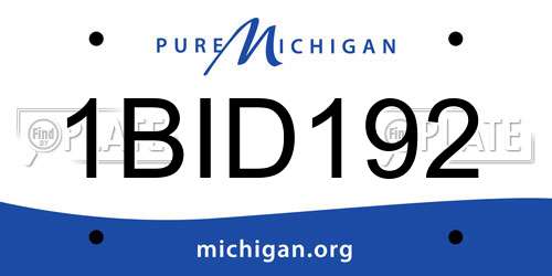 1BID192 Michigan License Plate
