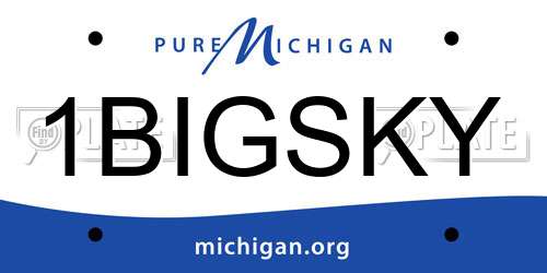 1BIGSKY Michigan License Plate