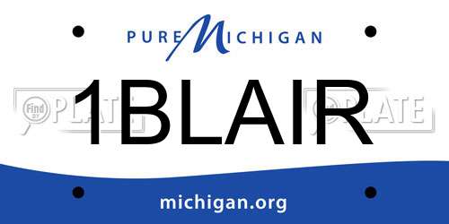 1BLAIR Michigan License Plate