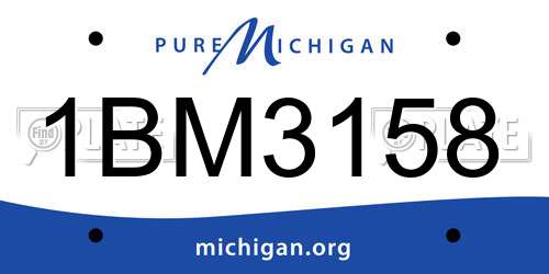 1BM3158 Michigan License Plate