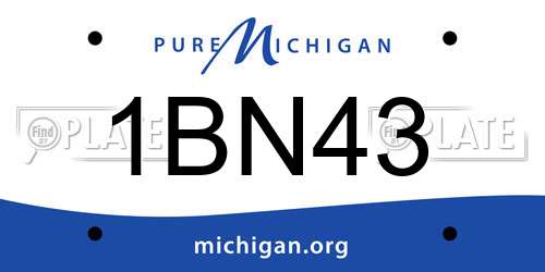 1BN43 Michigan License Plate