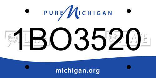 1BO3520 Michigan License Plate