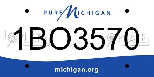 1BO3570 Michigan License Plate
