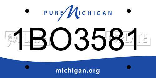 1BO3581 Michigan License Plate