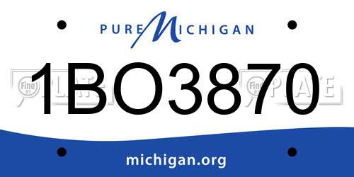 1BO3870 Michigan License Plate