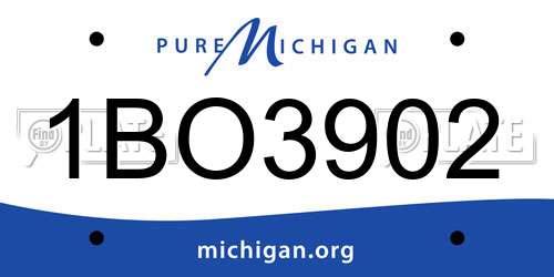 1BO3902 Michigan License Plate