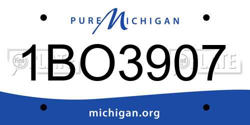 1BO3907 Michigan License Plate