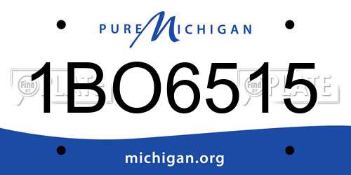1BO6515 Michigan License Plate