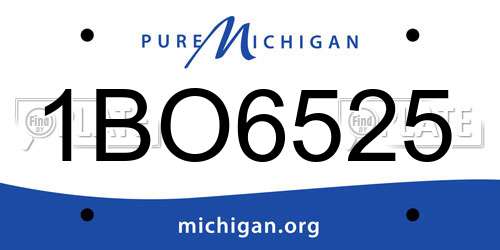 1BO6525 Michigan License Plate