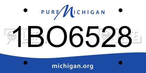 1BO6528 Michigan License Plate