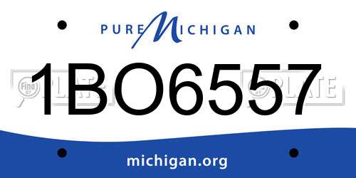 1BO6557 Michigan License Plate