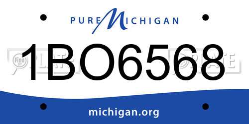 1BO6568 Michigan License Plate