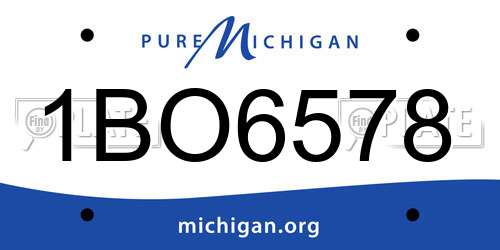 1BO6578 Michigan License Plate