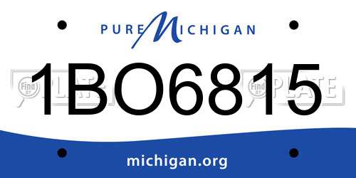 1BO6815 Michigan License Plate