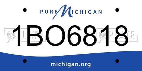 1BO6818 Michigan License Plate
