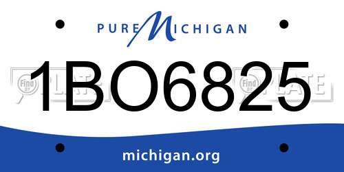 1BO6825 Michigan License Plate
