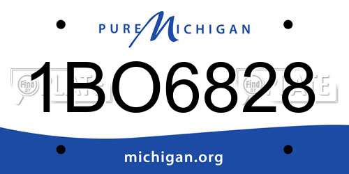1BO6828 Michigan License Plate
