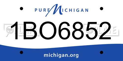 1BO6852 Michigan License Plate