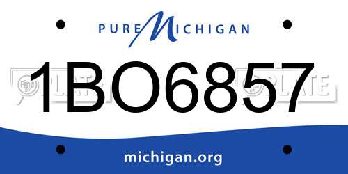 1BO6857 Michigan License Plate