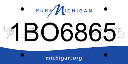 1BO6865 Michigan License Plate