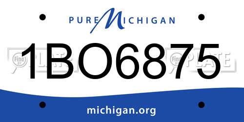 1BO6875 Michigan License Plate