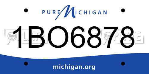 1BO6878 Michigan License Plate