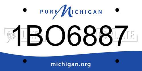 1BO6887 Michigan License Plate