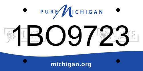 1BO9723 Michigan License Plate