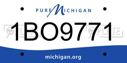 1BO9771 Michigan License Plate
