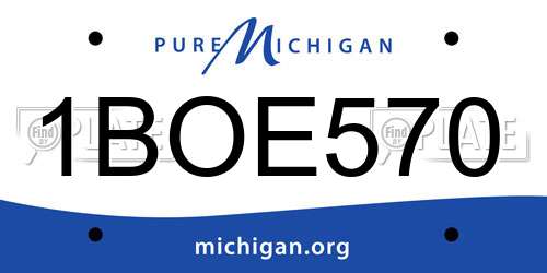 1BOE570 Michigan License Plate