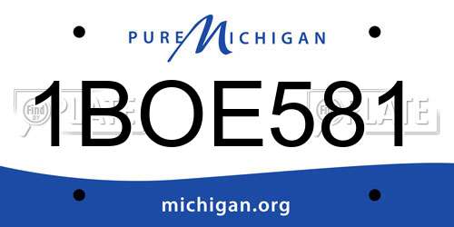 1BOE581 Michigan License Plate
