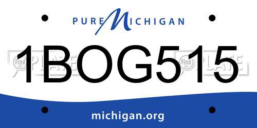1BOG515 Michigan License Plate