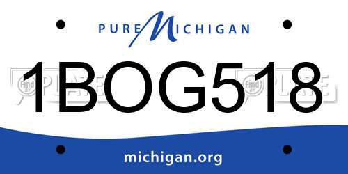 1BOG518 Michigan License Plate