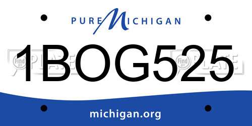 1BOG525 Michigan License Plate