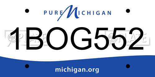 1BOG552 Michigan License Plate